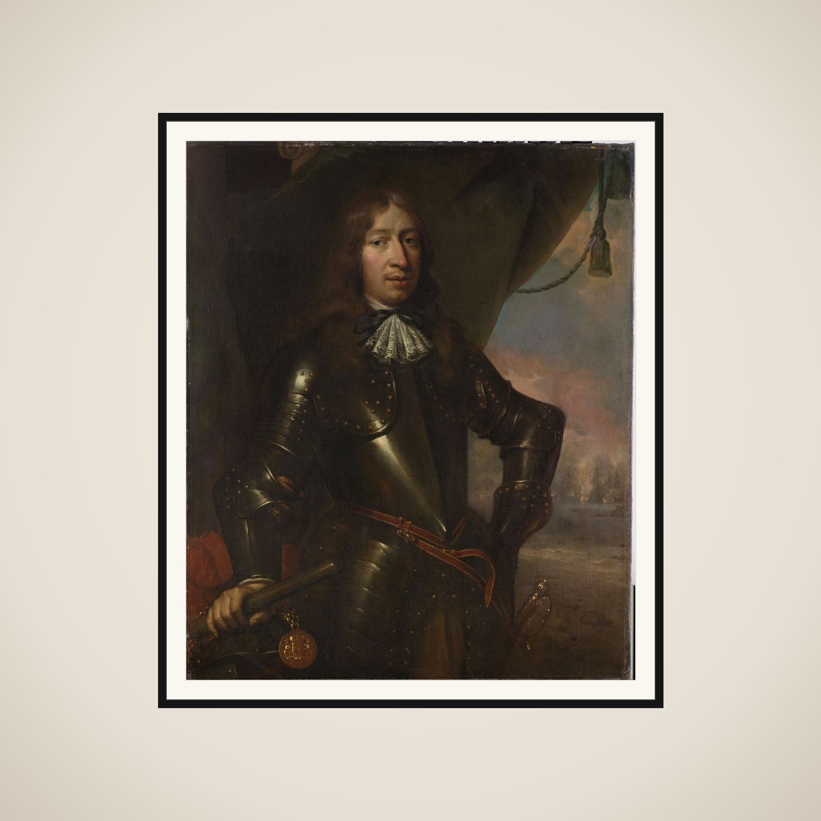 Willem Joseph Baron van Gendt (1625-1672). Vice Admiral framed