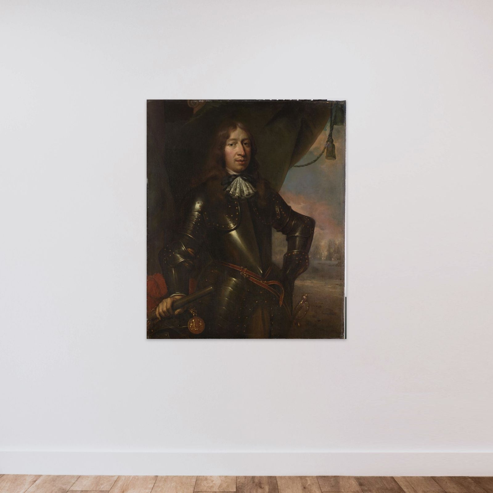 Willem Joseph Baron van Gendt (1625-1672). Vice Admiral unframed — shown to scale