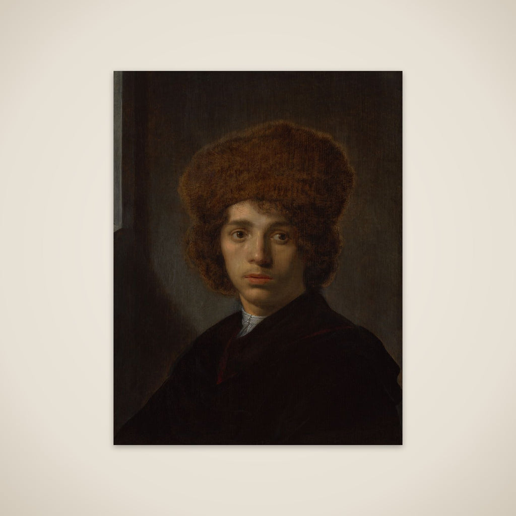 Young Man with a Fur Hat unframed print