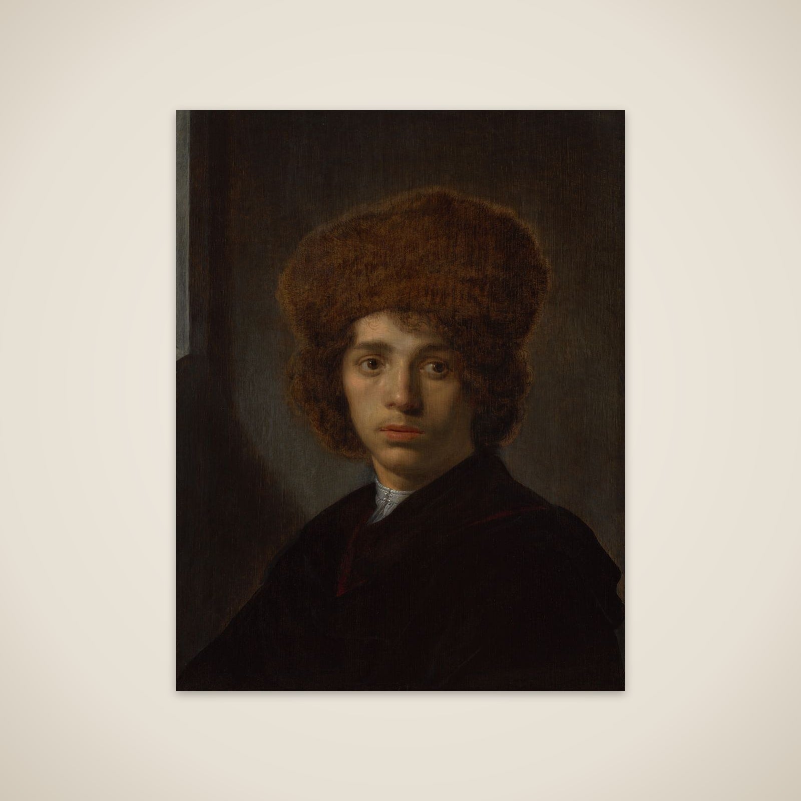 Young Man with a Fur Hat unframed print