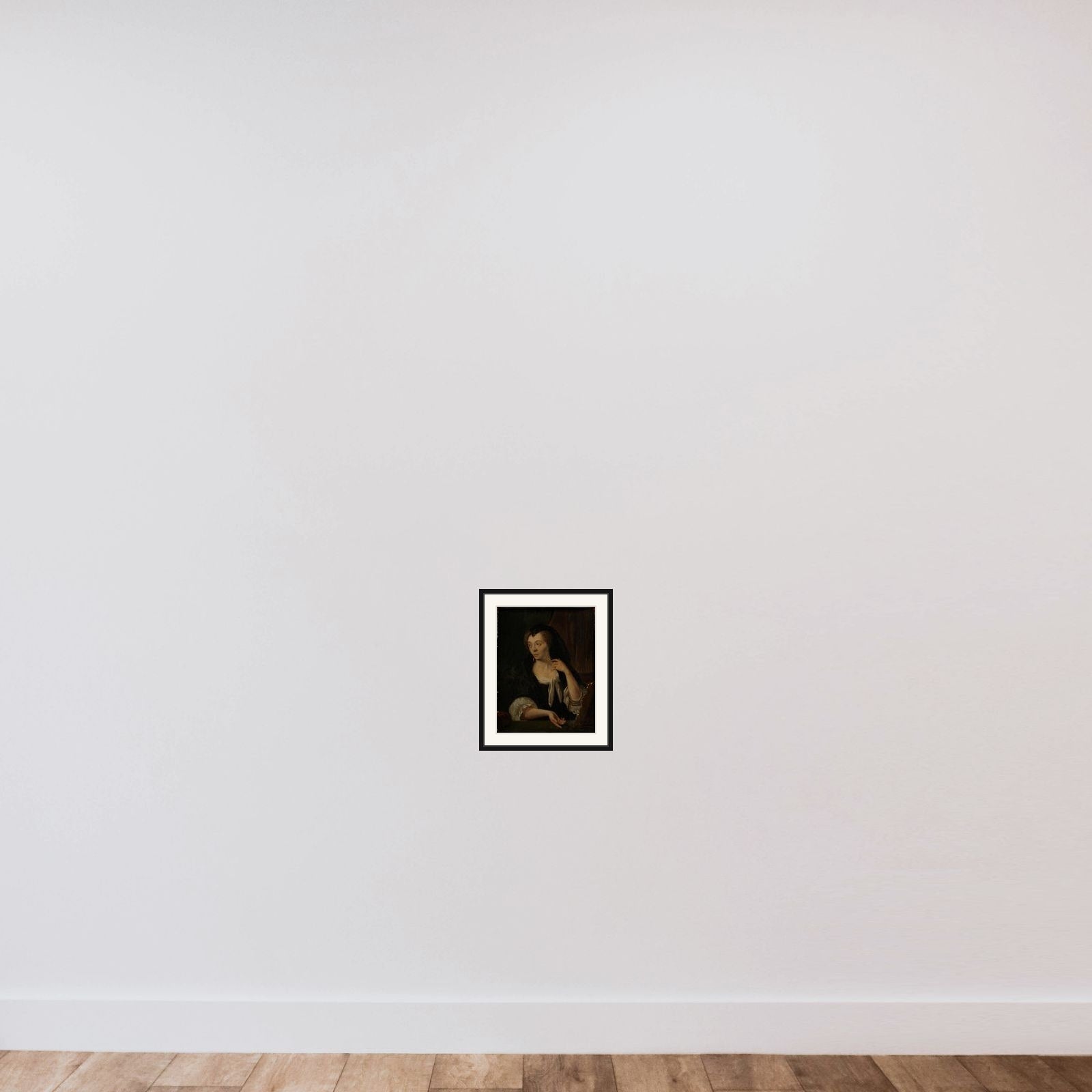 Anna de Hooghe (1645-1717). The Painter's fourth Wife framed — shown to scale