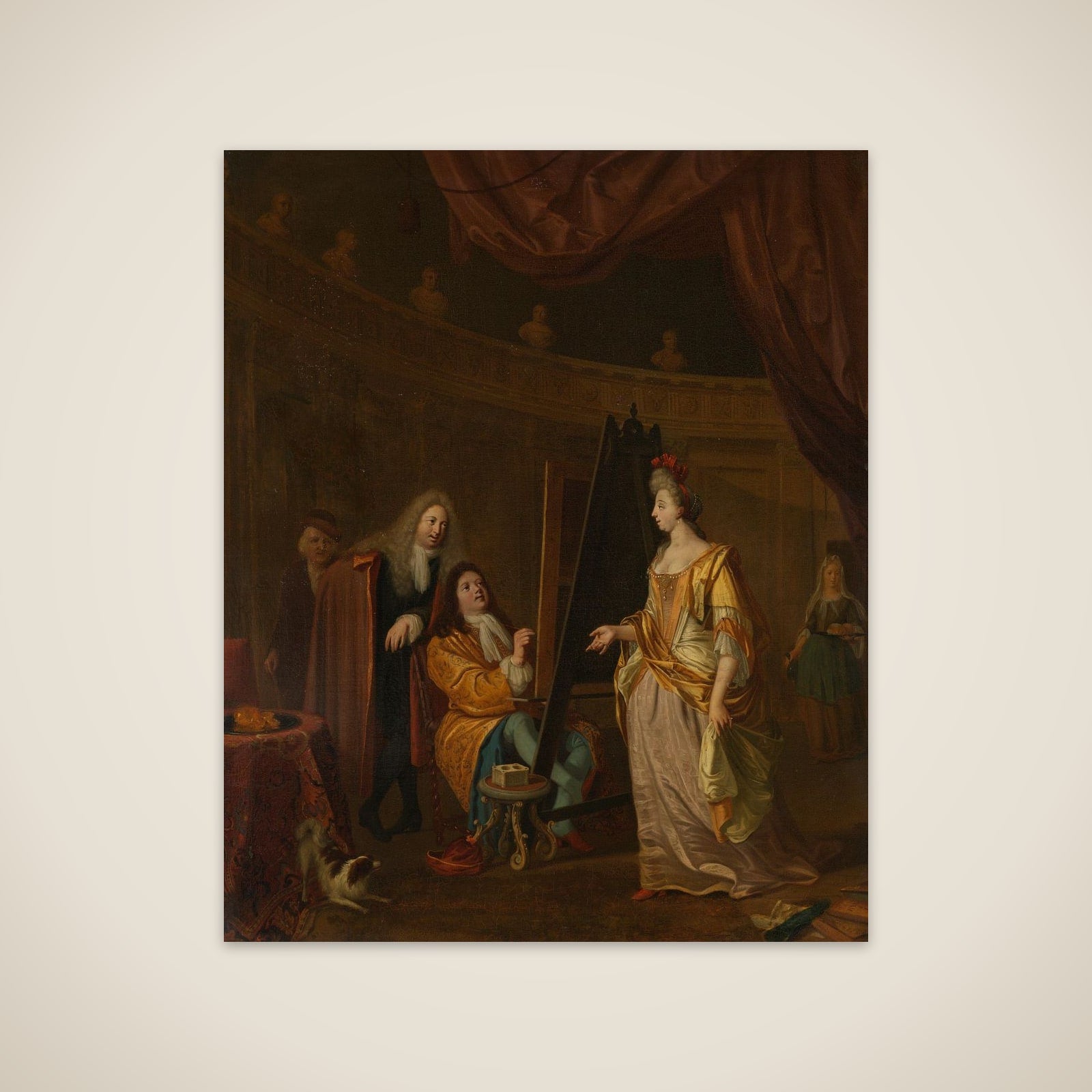An Artist in his Studio, Painting the Portrait of a Lady unframed print