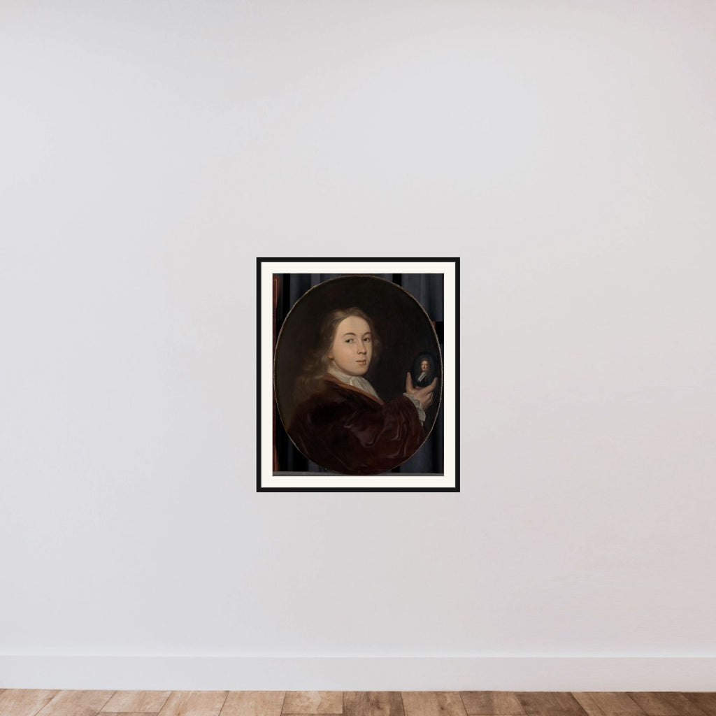 Johannes Bakhuysen (1683-1731). With a Miniature Portrait of his Father Ludolf framed — shown to scale