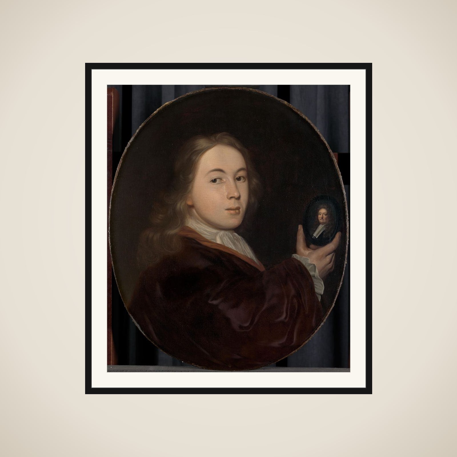 Johannes Bakhuysen (1683-1731). With a Miniature Portrait of his Father Ludolf framed
