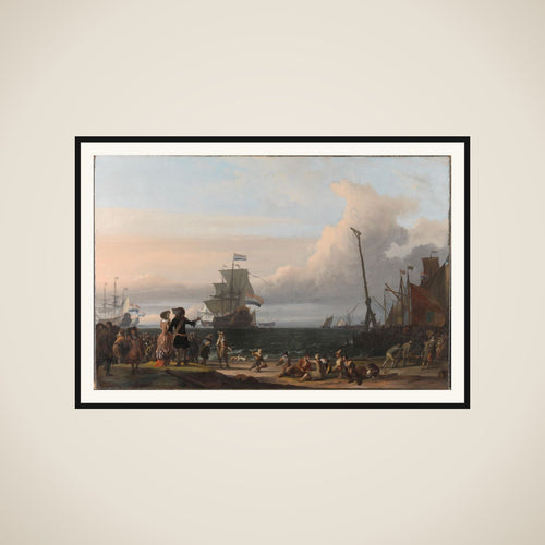 Dutch Ships in the Roads of Texel; in the middle the 'Gouden Leeuw',  the Flagship of Cornelis Tromp framed