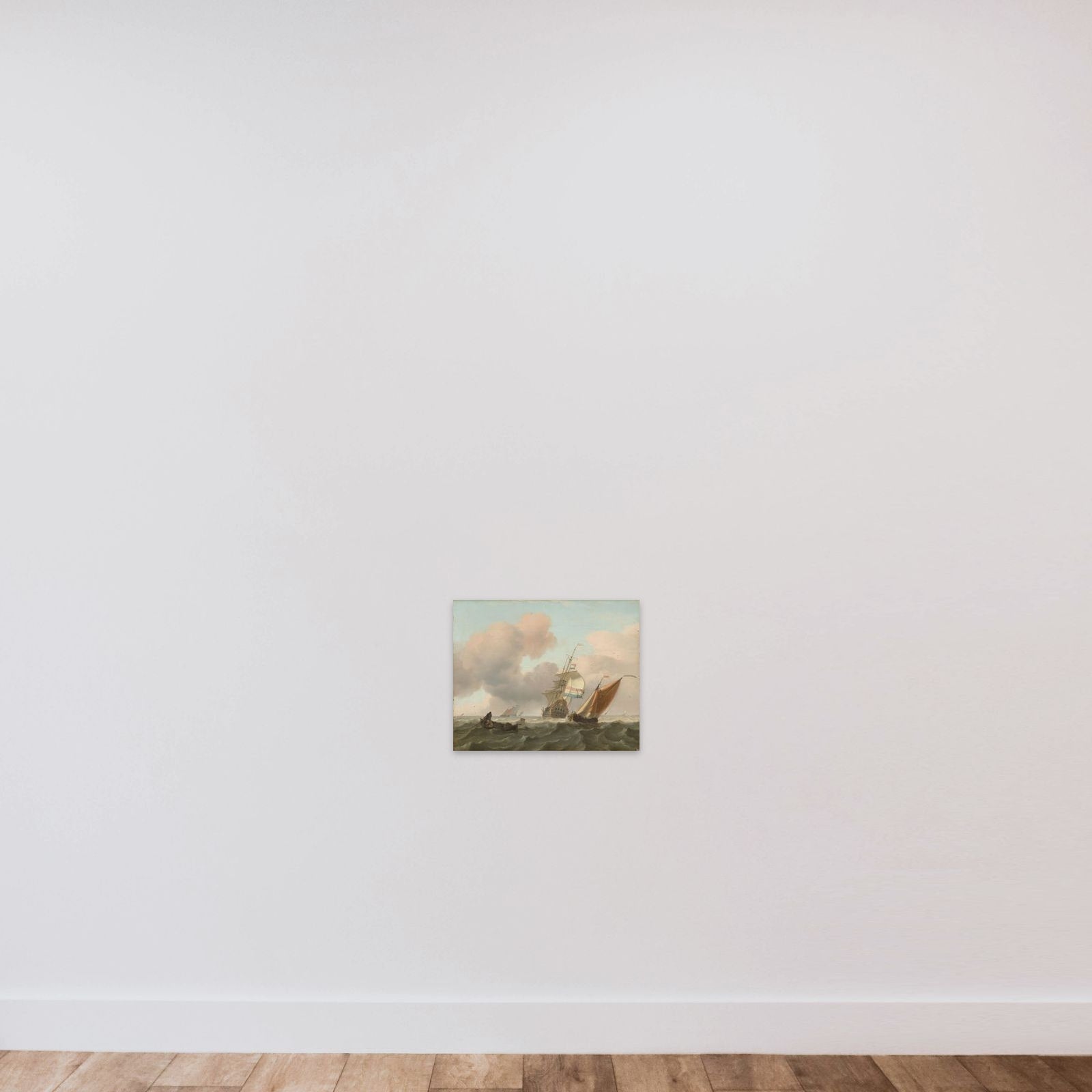 Rough Sea with Ships unframed — shown to scale