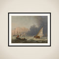 Rough Sea with a Dutch Yacht under Sail framed