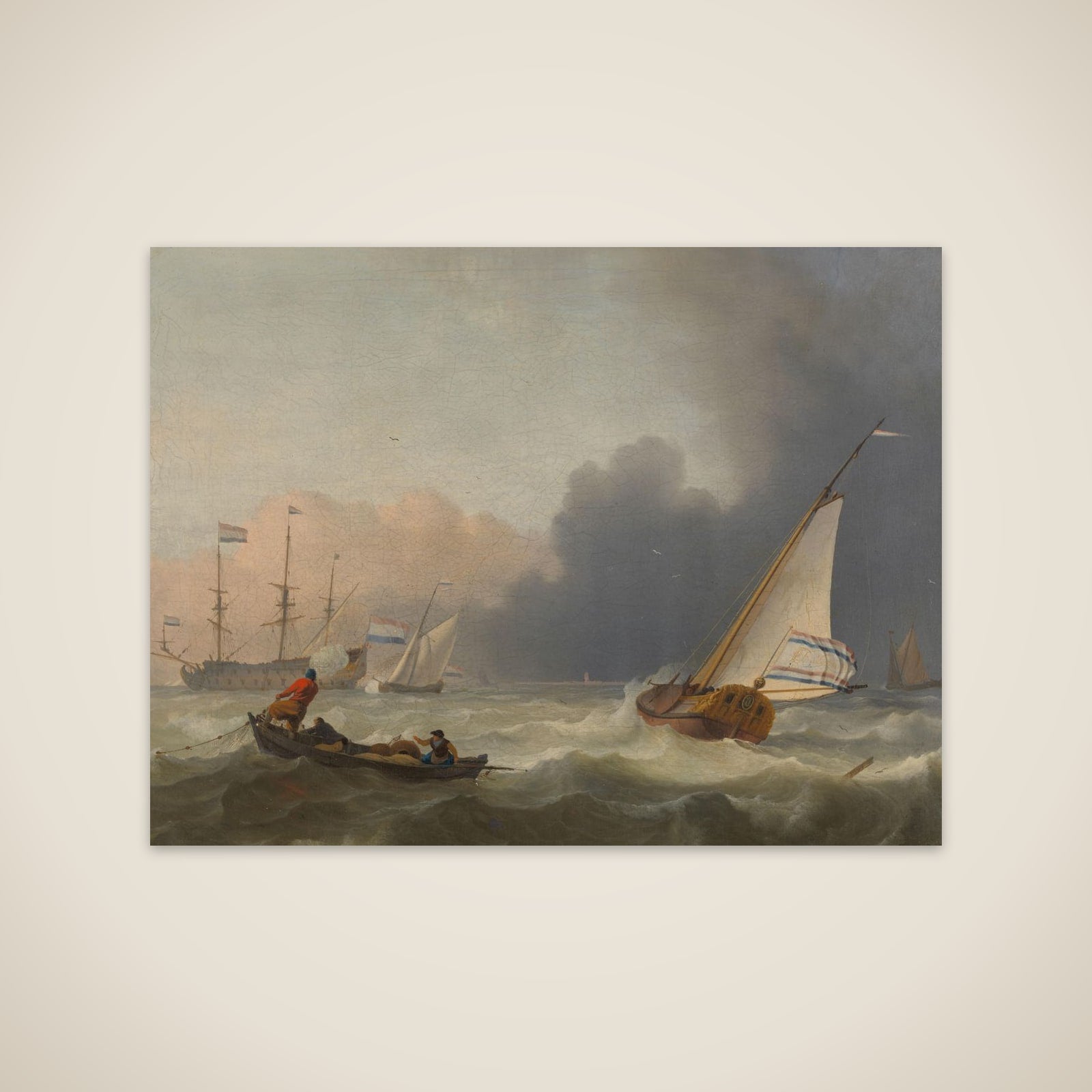 Rough Sea with a Dutch Yacht under Sail unframed print