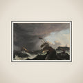 The Men-of-War 'Hollandia' (left) and 'Ridderschap' (right)imperilled during a Storm in the Strait of Gibraltar, 1-3 March 1694 framed