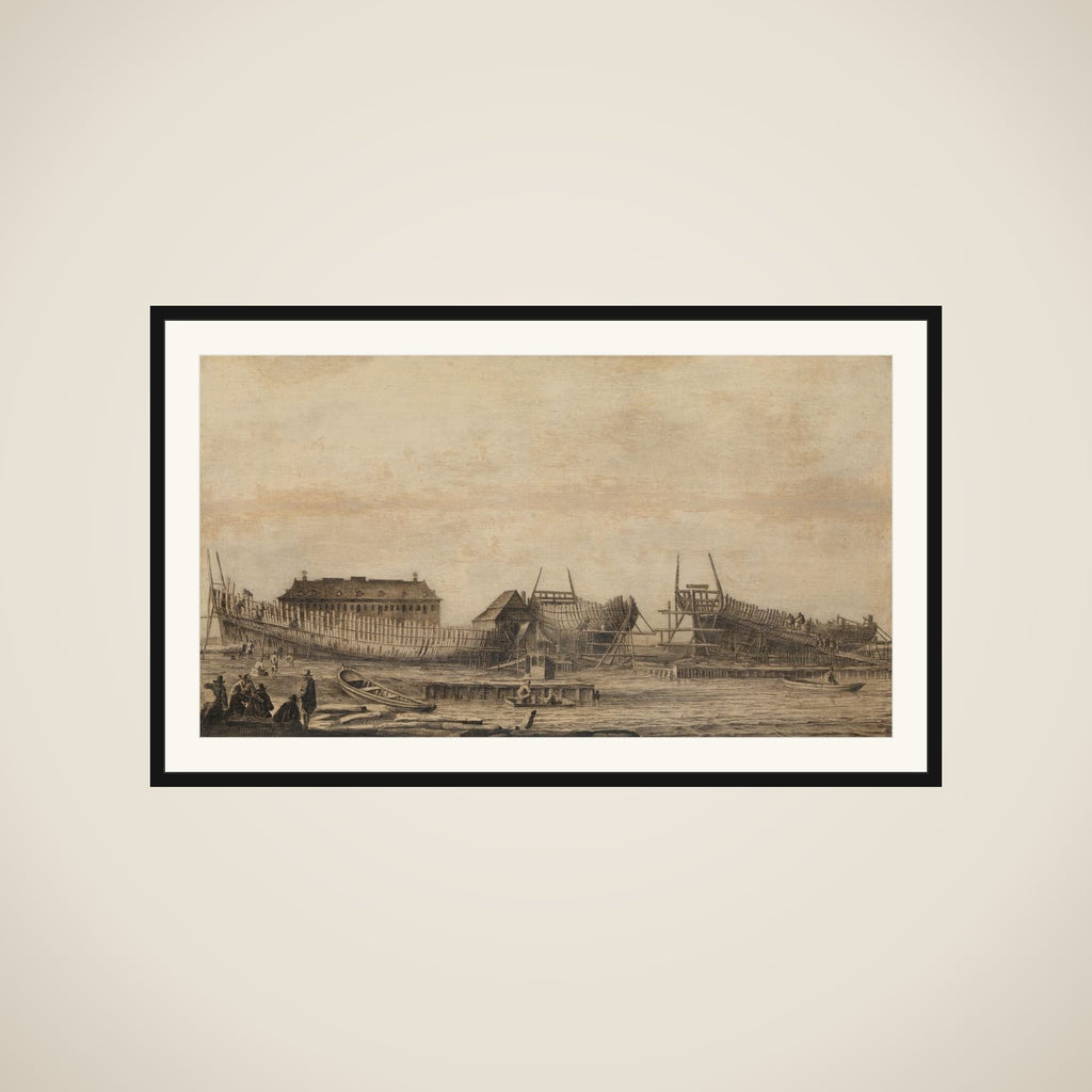 The Shipyard of the Amsterdam Admiralty framed
