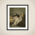 Two Ladies at their Sewing framed