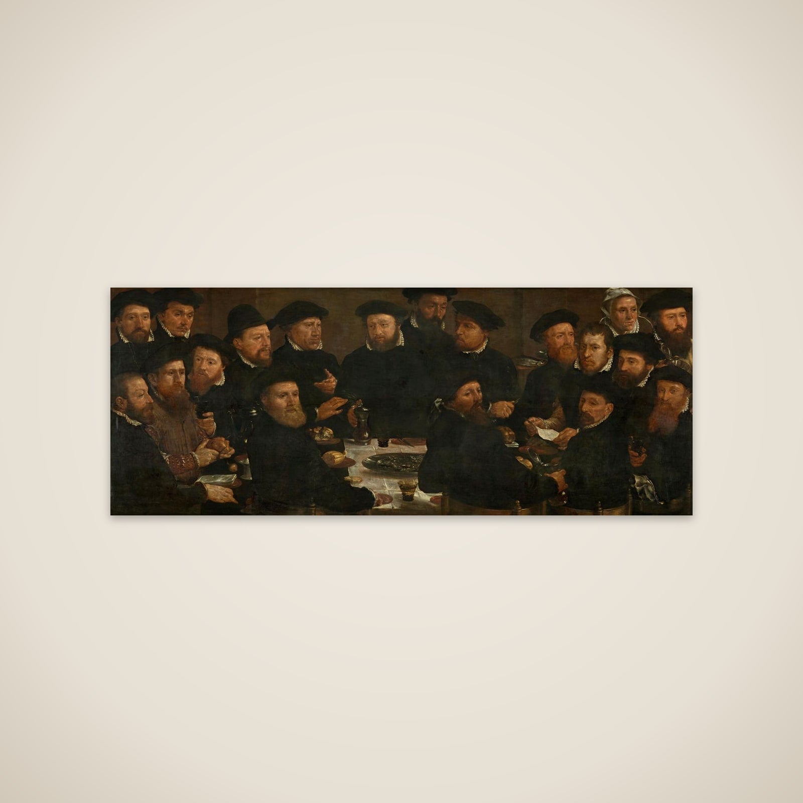 Banquet of Eighteen Guardsmen of Squad L, Amsterdam 1566, known as 'The Perch Eaters' unframed print