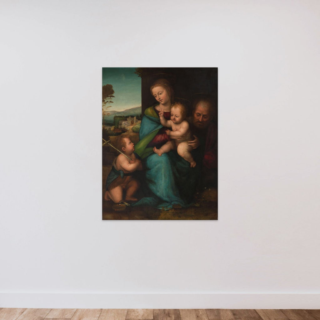 The Holy Family with the Infant John the Baptist unframed — shown to scale