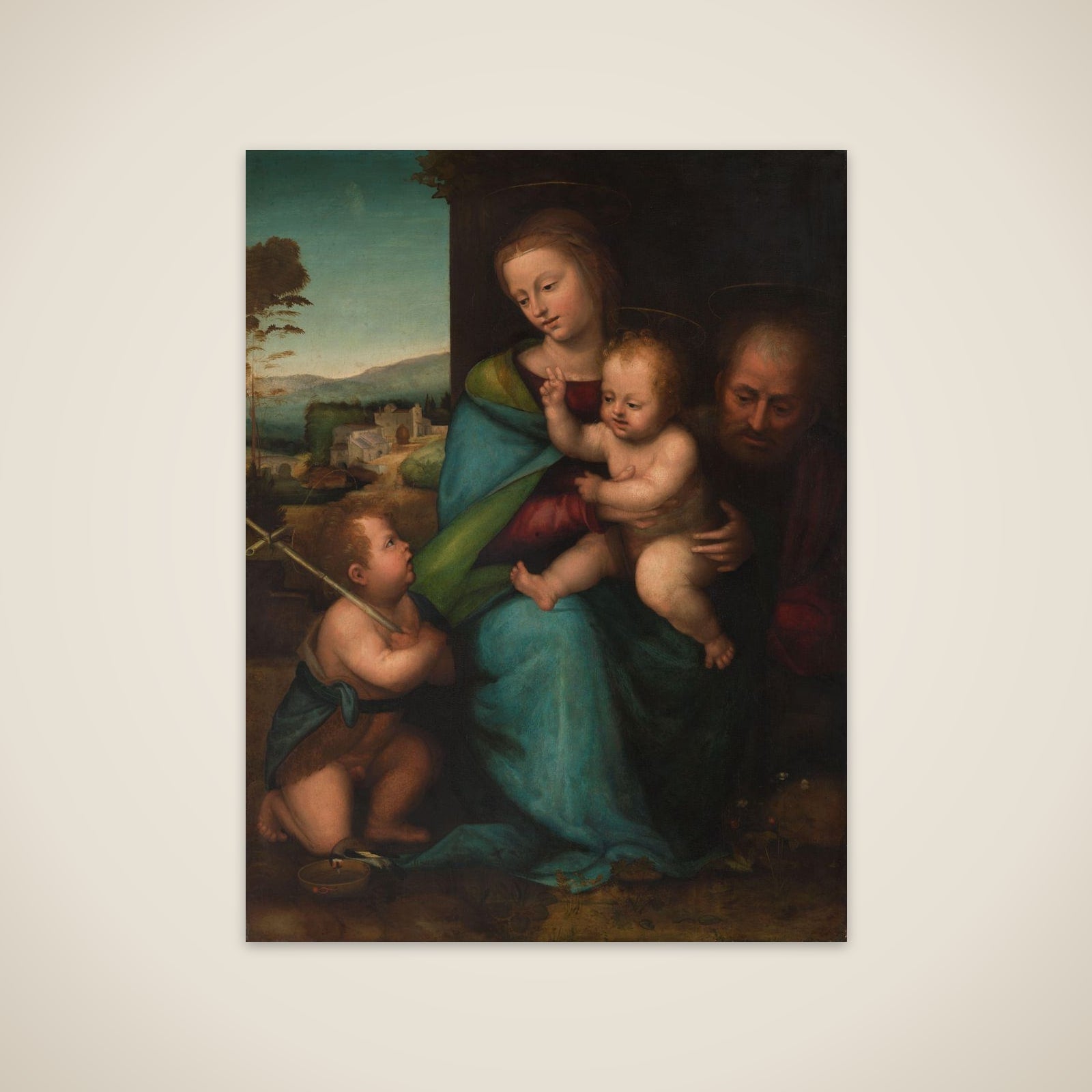 The Holy Family with the Infant John the Baptist unframed print