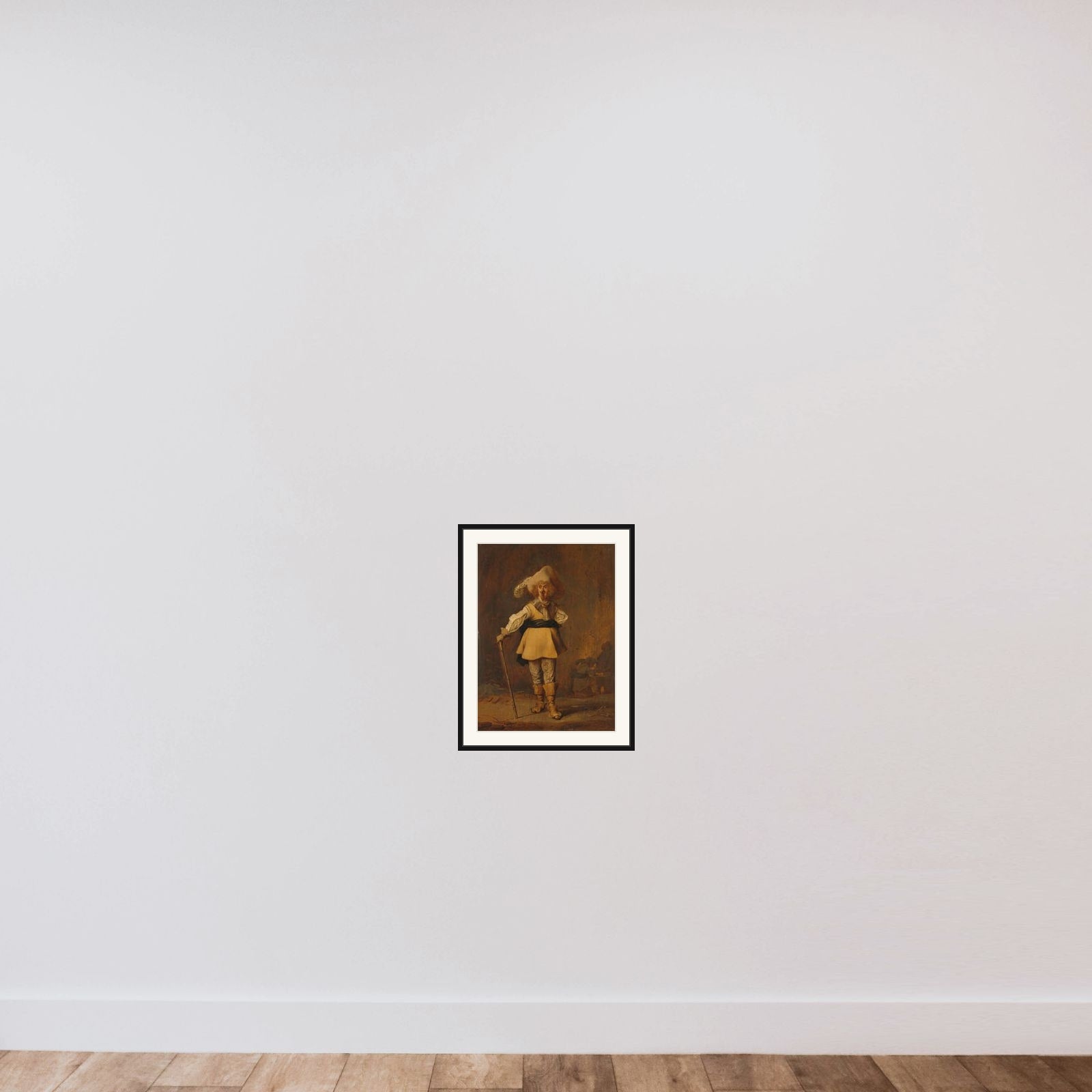 A Captain framed — shown to scale