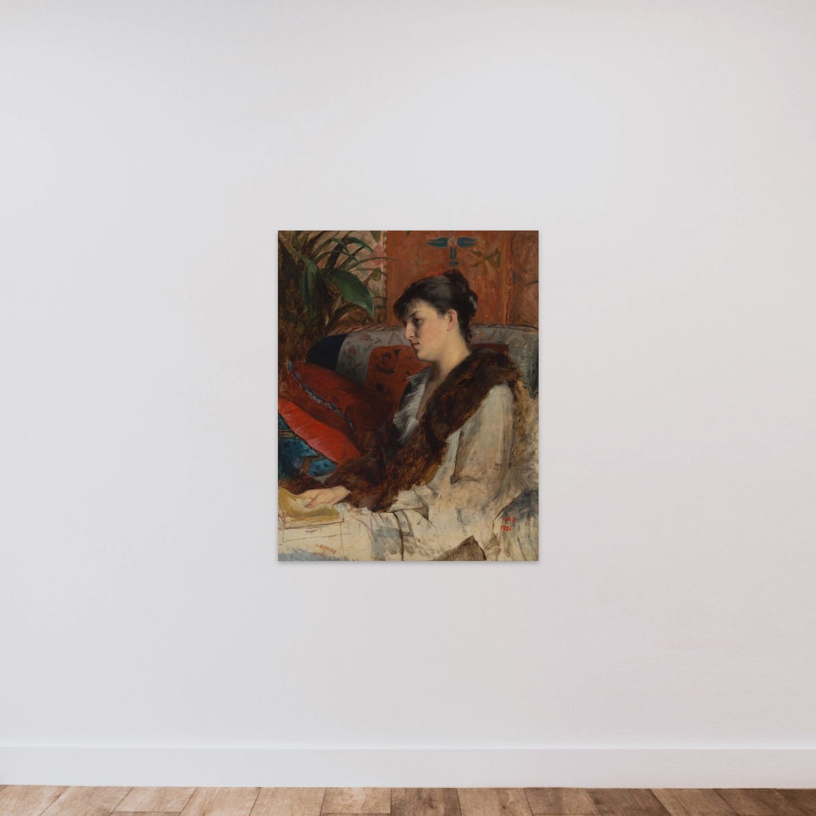 Portrait of Alexandrine Patchenko, the Painter’s Sister-in-Law unframed — shown to scale