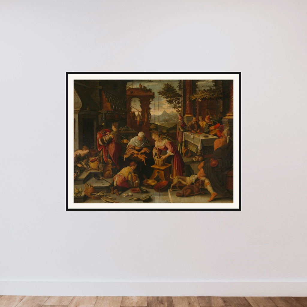 Lazarus and the Rich Man framed — shown to scale