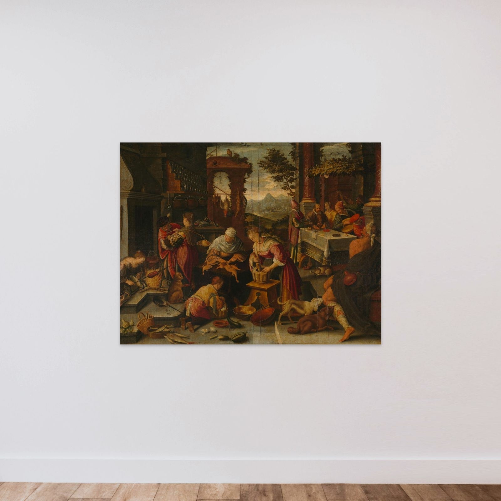 Lazarus and the Rich Man unframed — shown to scale