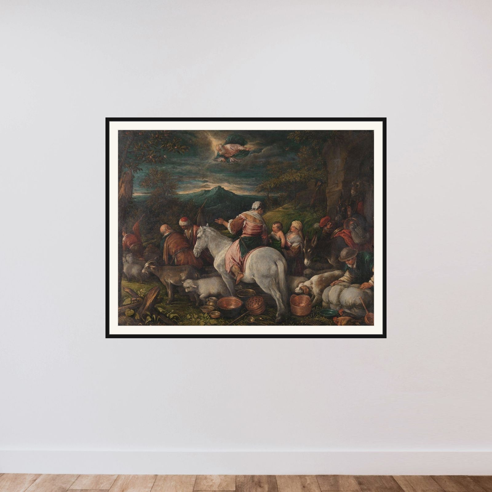 The Exodus from Egypt framed — shown to scale