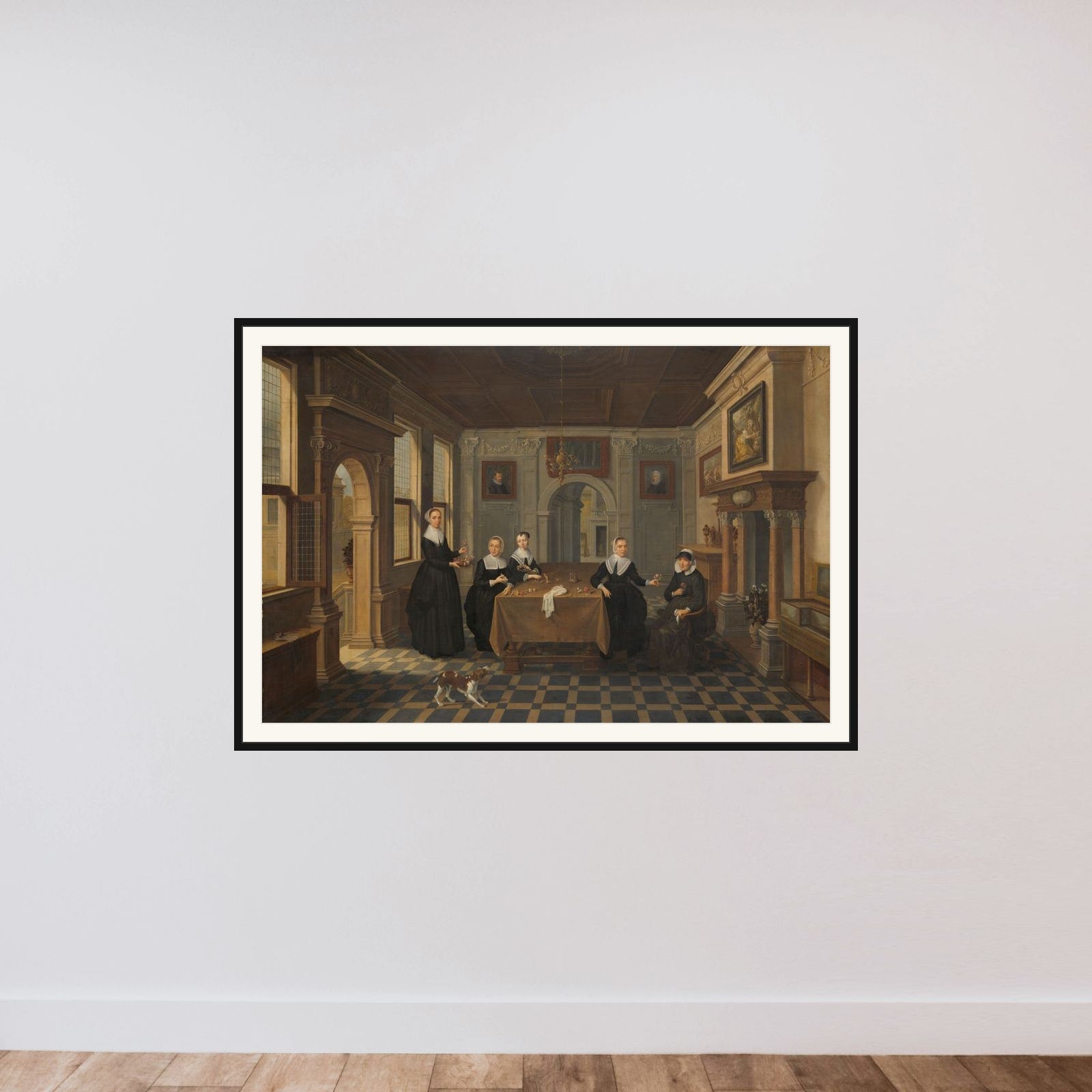 Five Ladies in an Interior framed — shown to scale