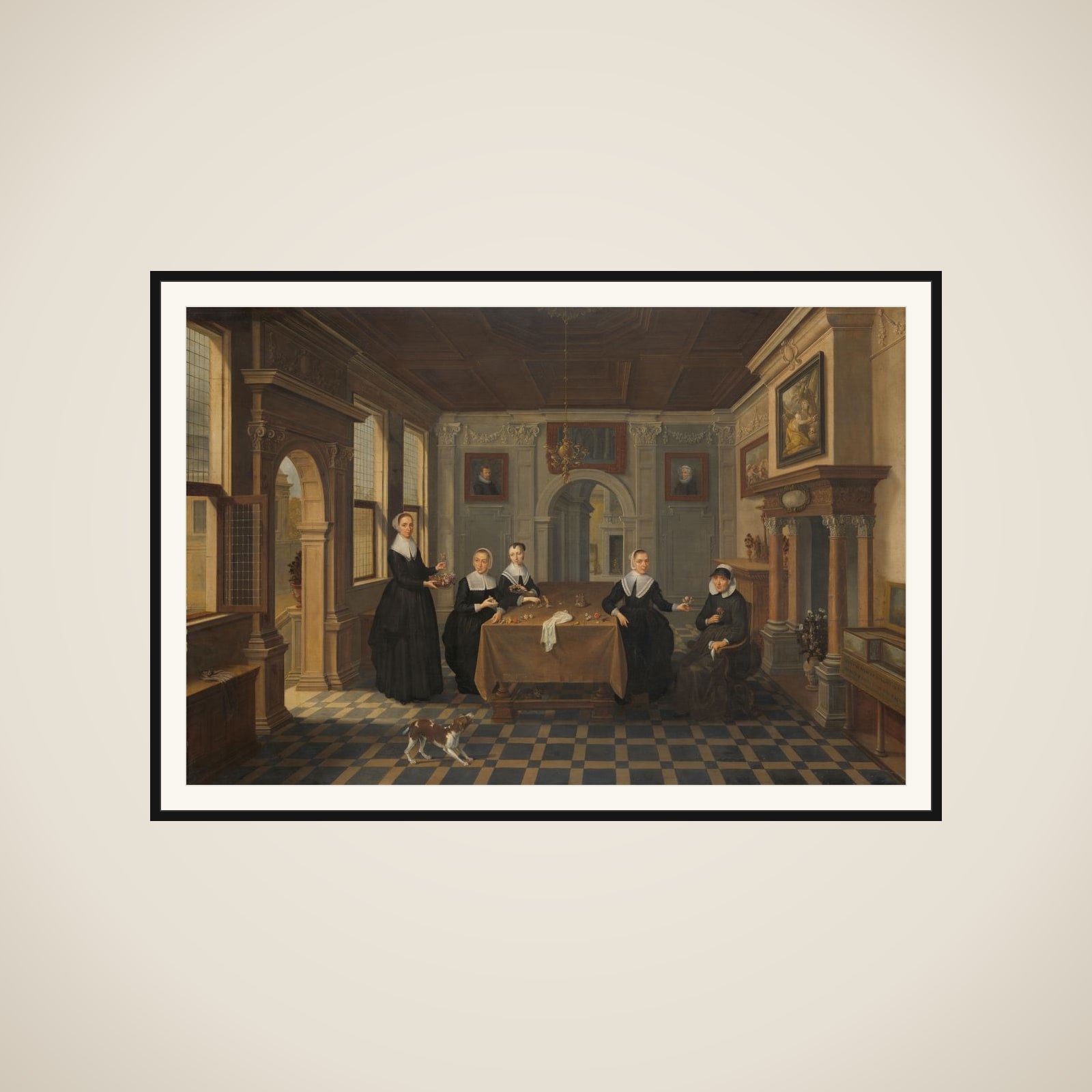 Five Ladies in an Interior framed
