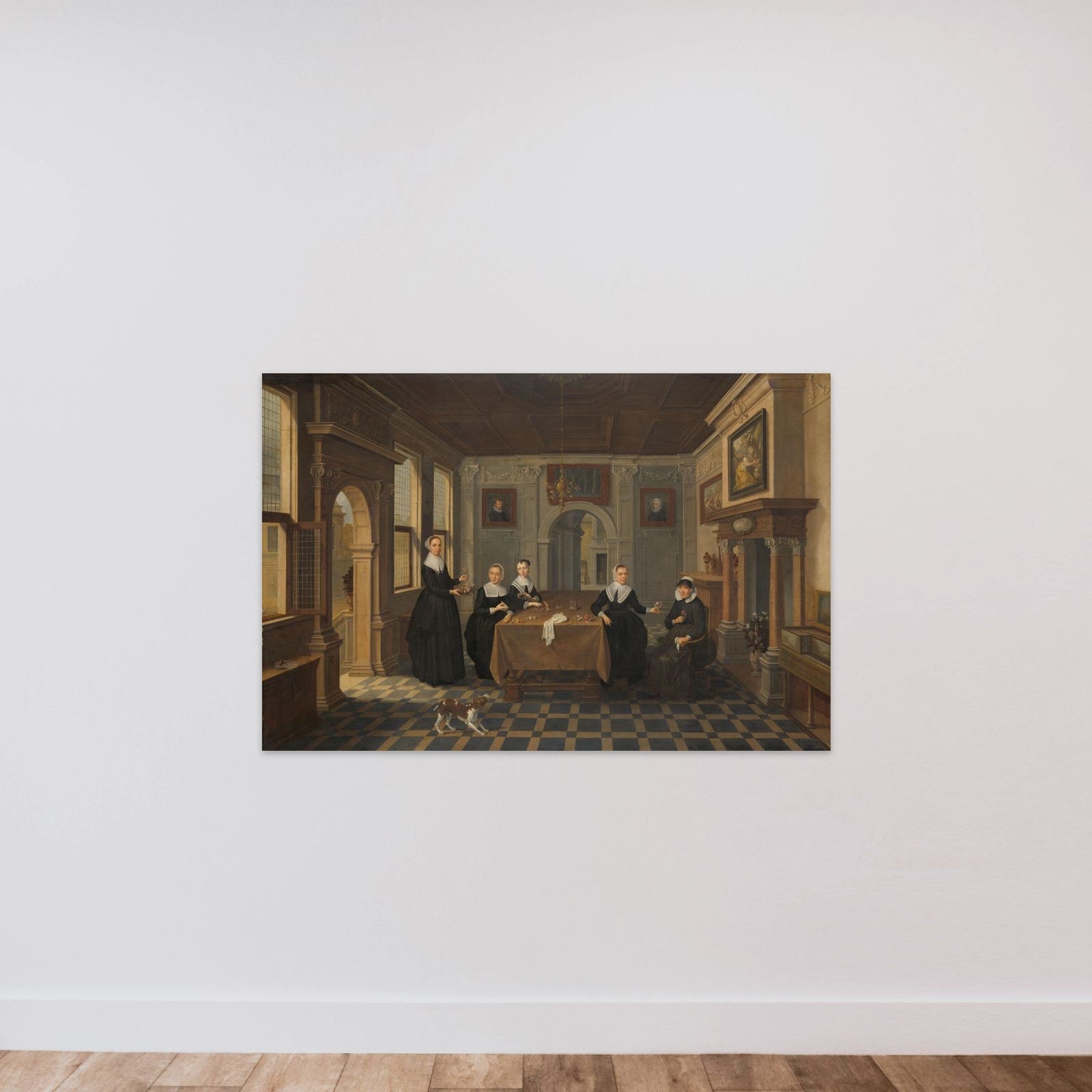 Five Ladies in an Interior unframed — shown to scale
