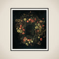Wreath of Flowers encircling a Niche framed