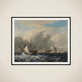 The Navy's Man-of-War 'Amsterdam'off the Westerlaag on Y at Amsterdam framed