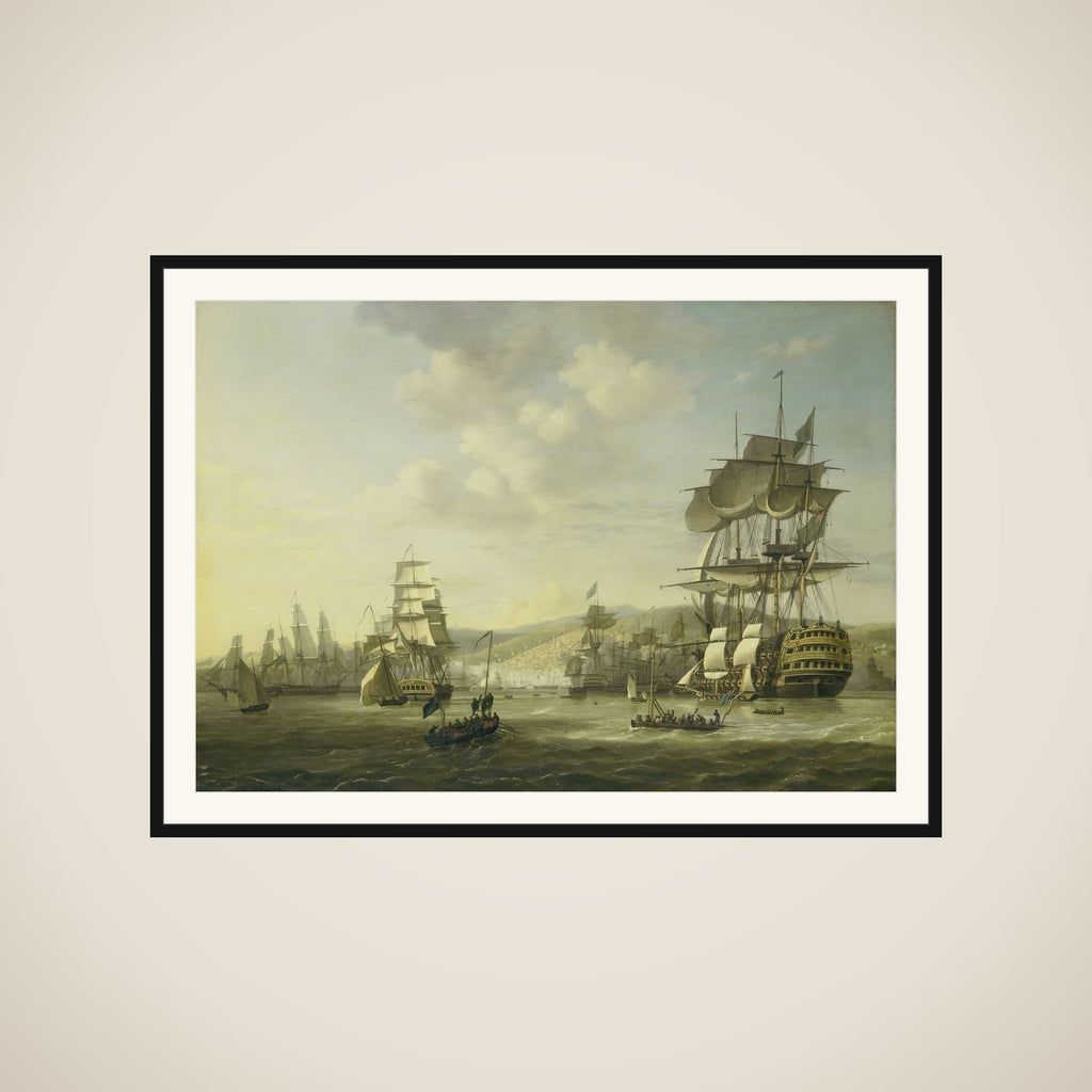 The Anglo-Dutch Fleet in the Bay of Algiers Backing up the Ultimatum to Release the Christian Slaves, 26 August 1816 framed