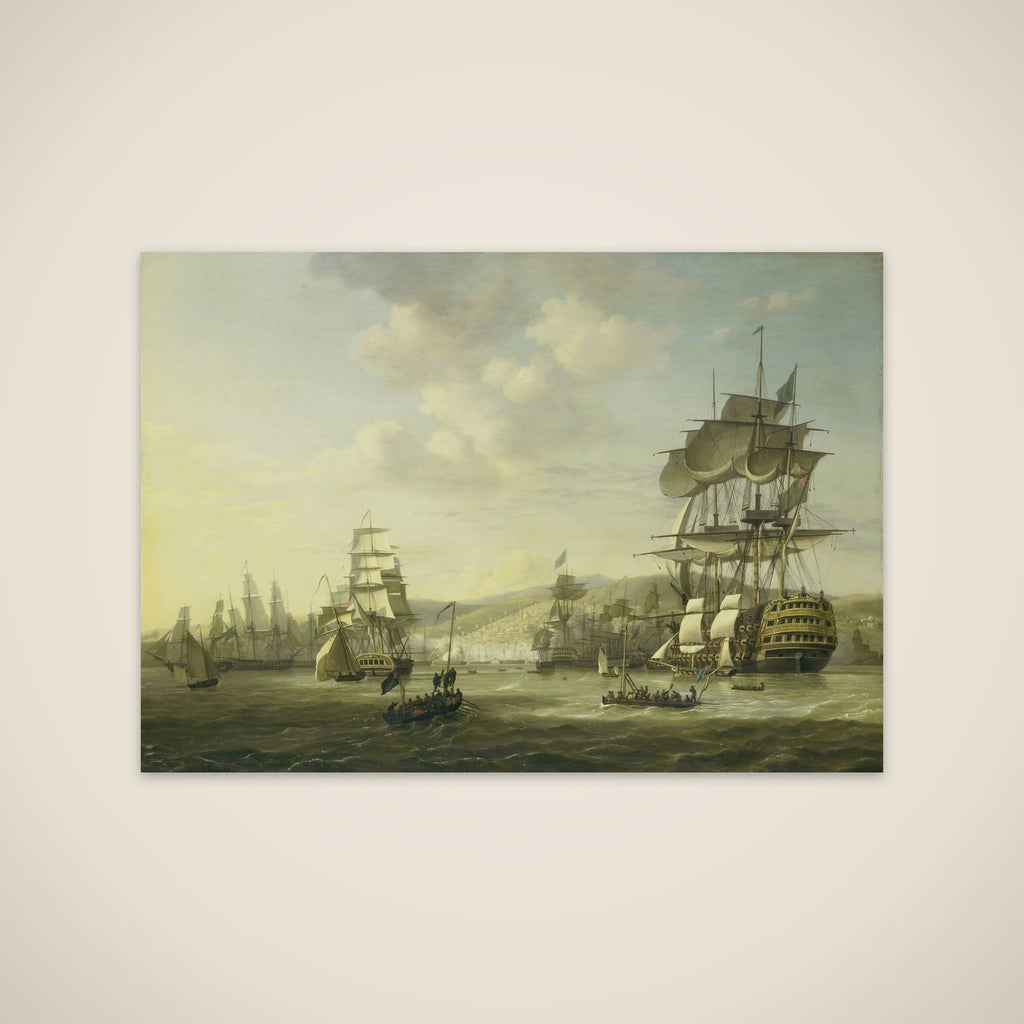 The Anglo-Dutch Fleet in the Bay of Algiers Backing up the Ultimatum to Release the Christian Slaves, 26 August 1816 unframed print