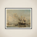 The Navy's Frigate 'Rotterdam' on the Maas off Rotterdam framed