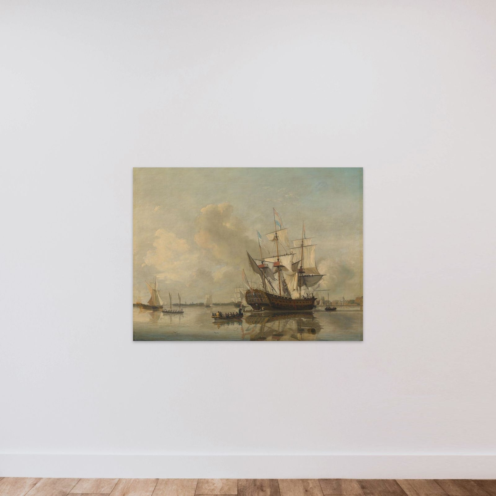 The Navy's Frigate 'Rotterdam' on the Maas off Rotterdam unframed — shown to scale