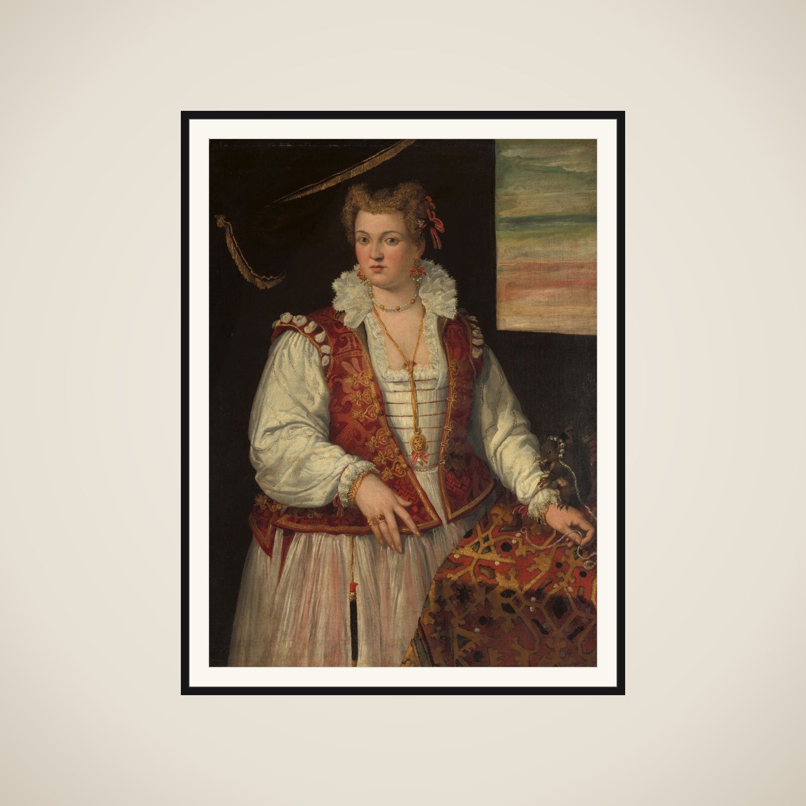 Portrait of a Woman with a Squirrel framed
