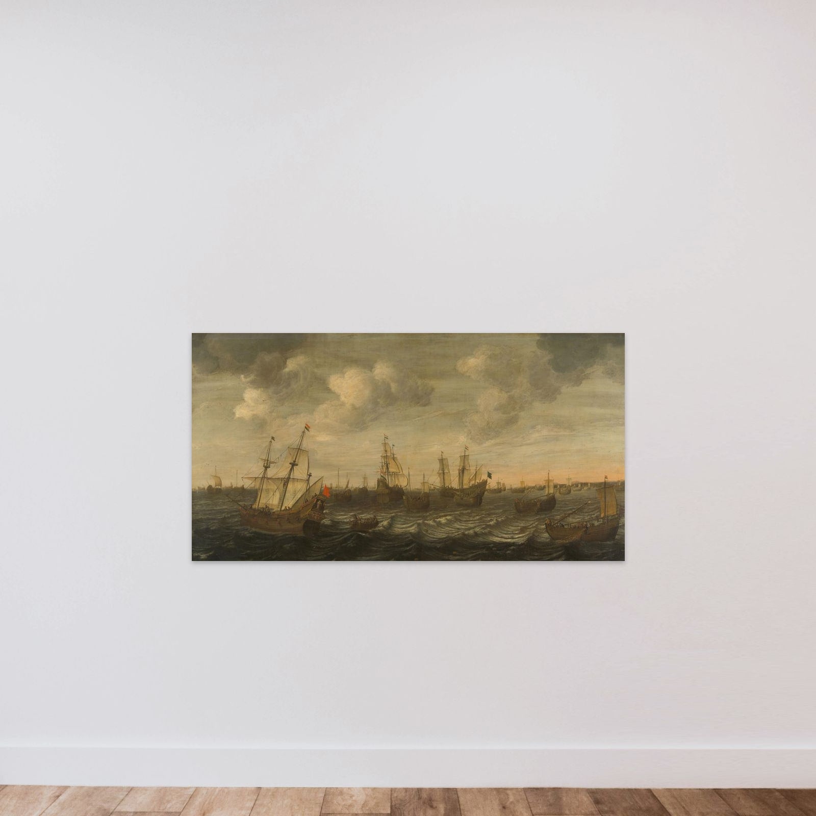 The Dutch Herring Fleet at the fishing grounds unframed — shown to scale