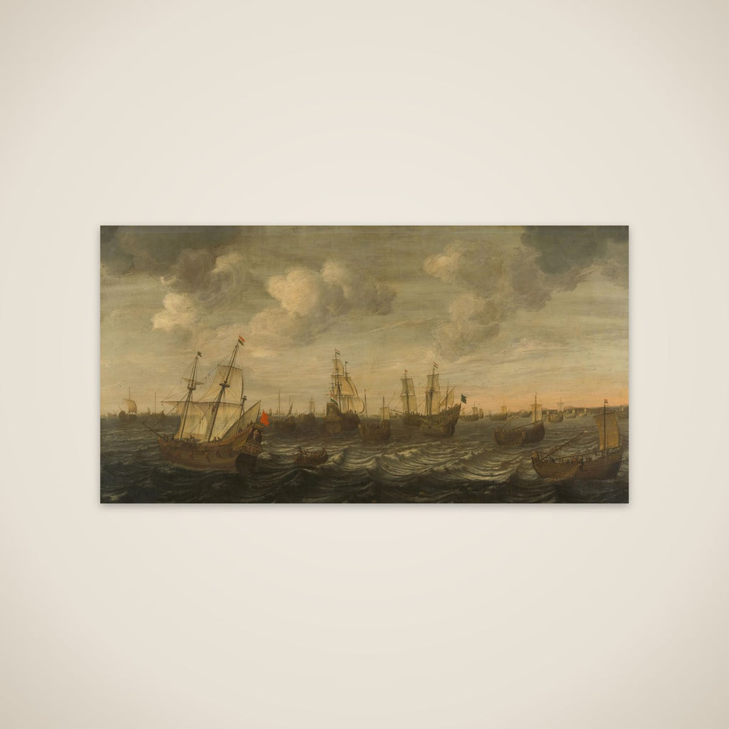 The Dutch Herring Fleet at the fishing grounds unframed print