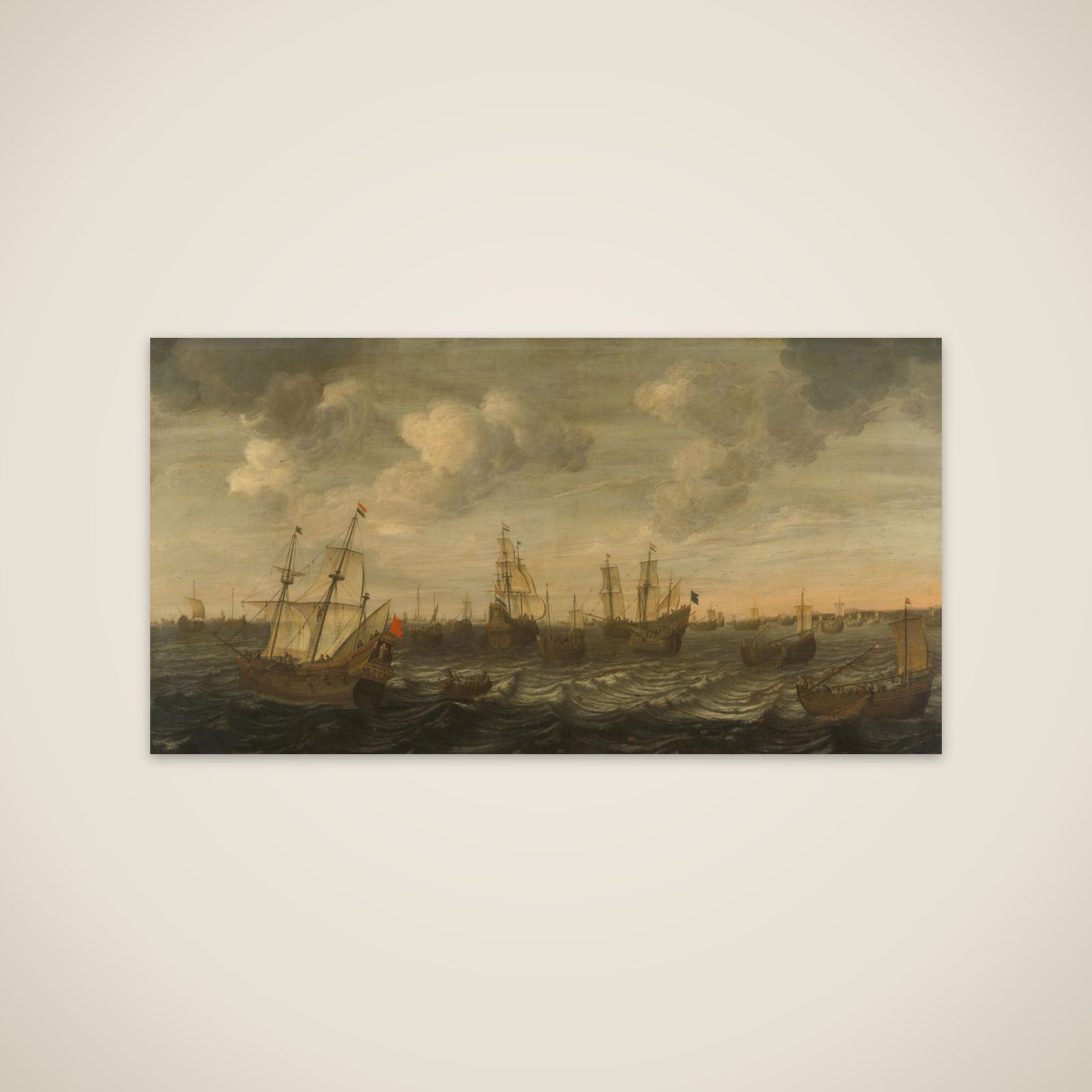 The Dutch Herring Fleet at the fishing grounds unframed print
