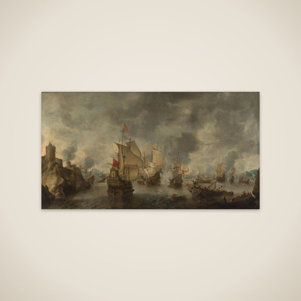 Battle of the Combined Venetian and Dutch Fleets against the Turks in the Bay of Foya, 1649 unframed print