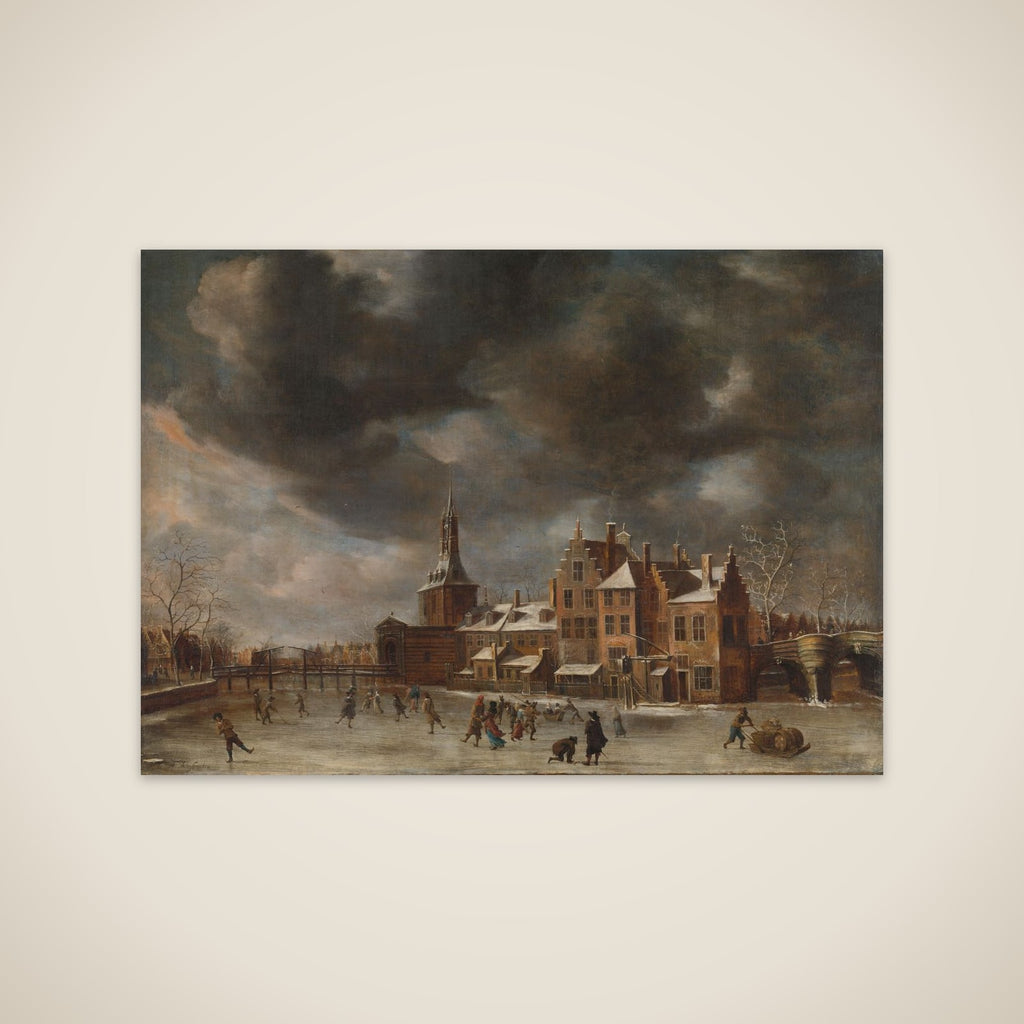 The Blauwpoort in Leiden in the Winter unframed print
