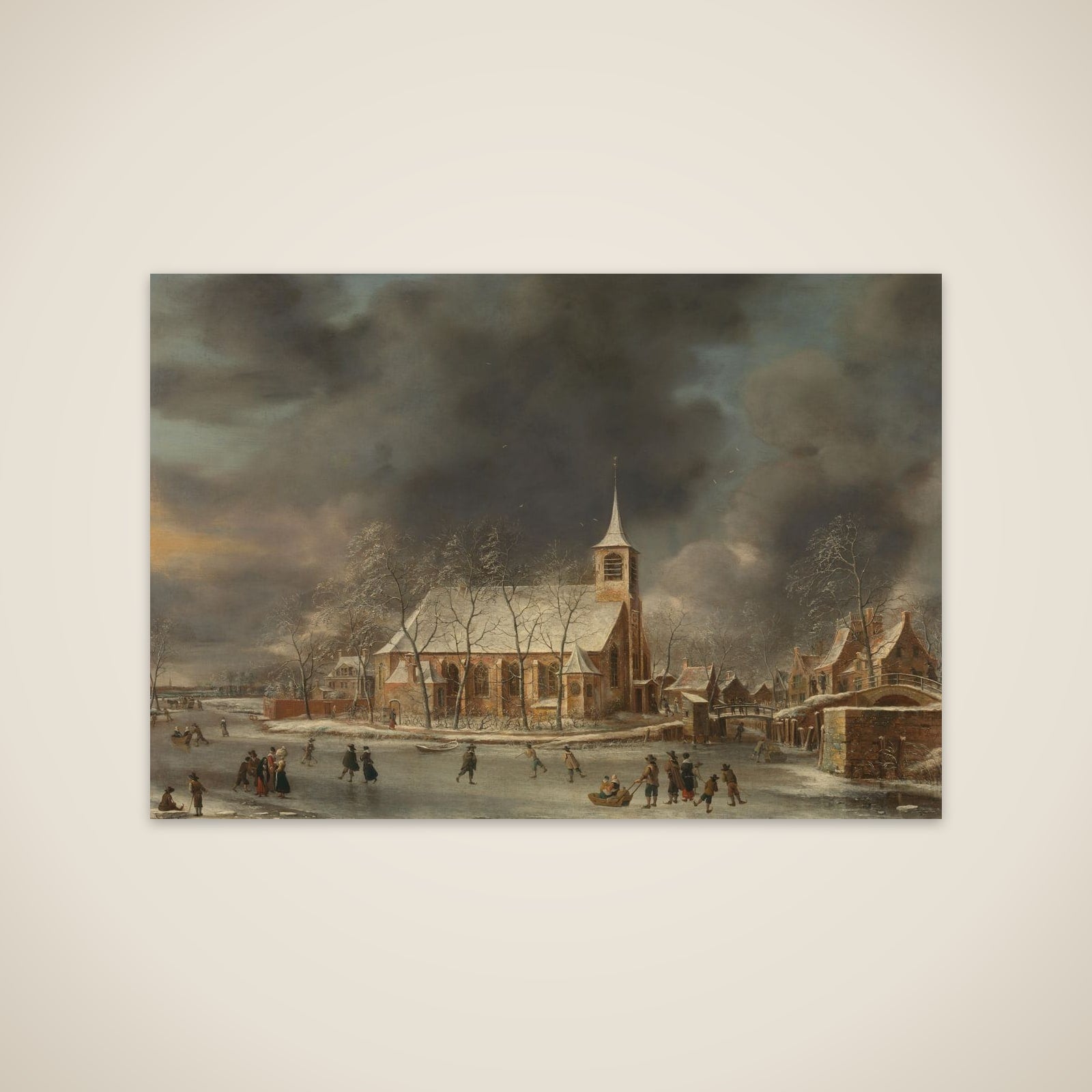 View of the Church of Sloten in the Winter unframed print