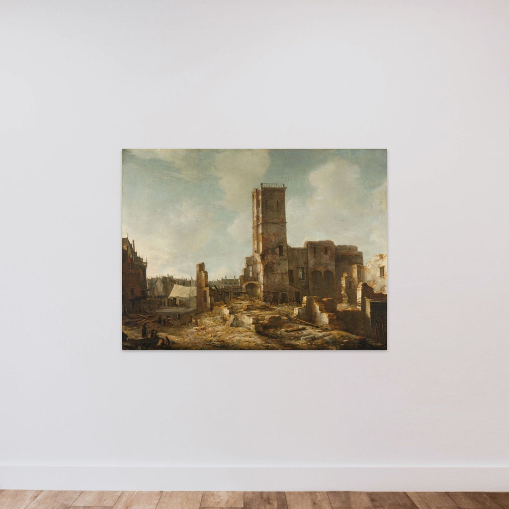 The Ruins of the Old Town Hall of Amsterdam after the Fire of 7 July 1652 unframed — shown to scale