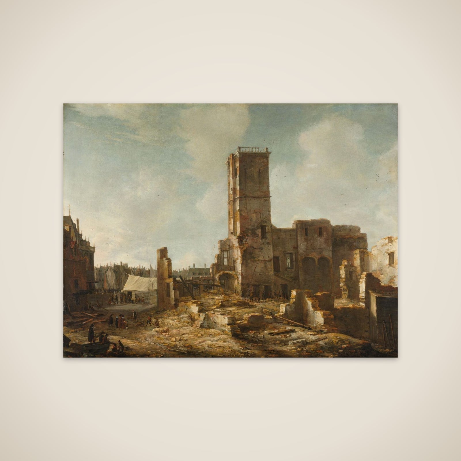 The Ruins of the Old Town Hall of Amsterdam after the Fire of 7 July 1652 unframed print