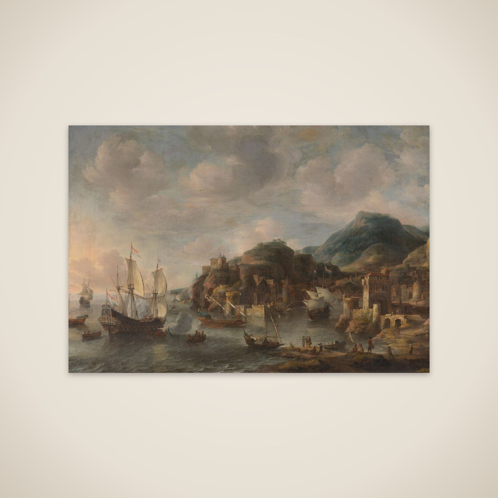 Dutch Ships in a Foreign Port unframed print