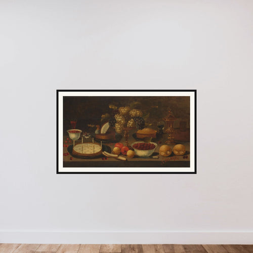 Banquet Still Life framed — shown to scale