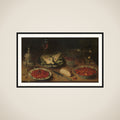 Still Life with Artichoke, Fruit in Kraak Porcelain Ware, a Salt Cellar/Pepper Castor framed