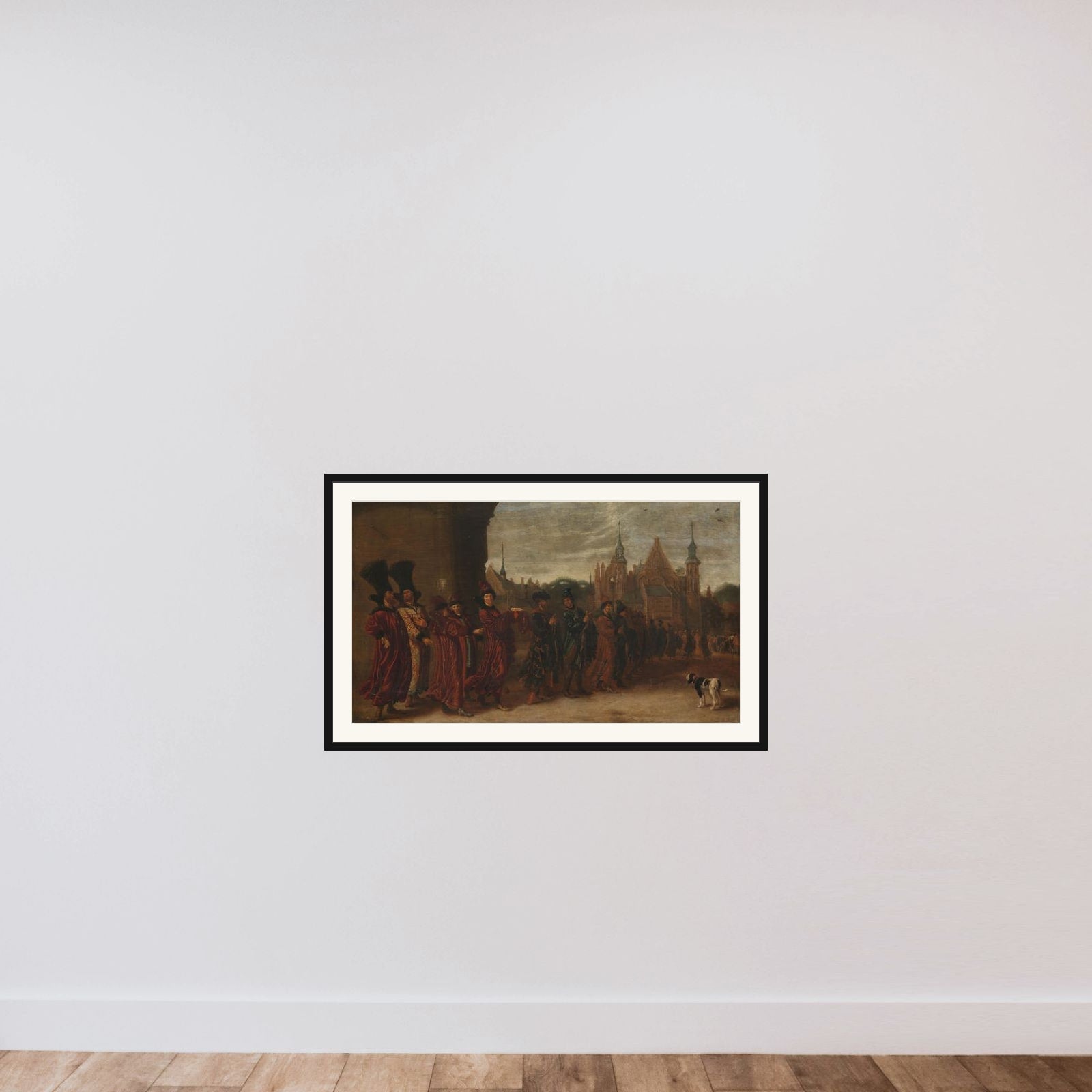 The Legation from the Tsar of Muscovy on its Way to a Meeting of the States-General in The Hague framed — shown to scale