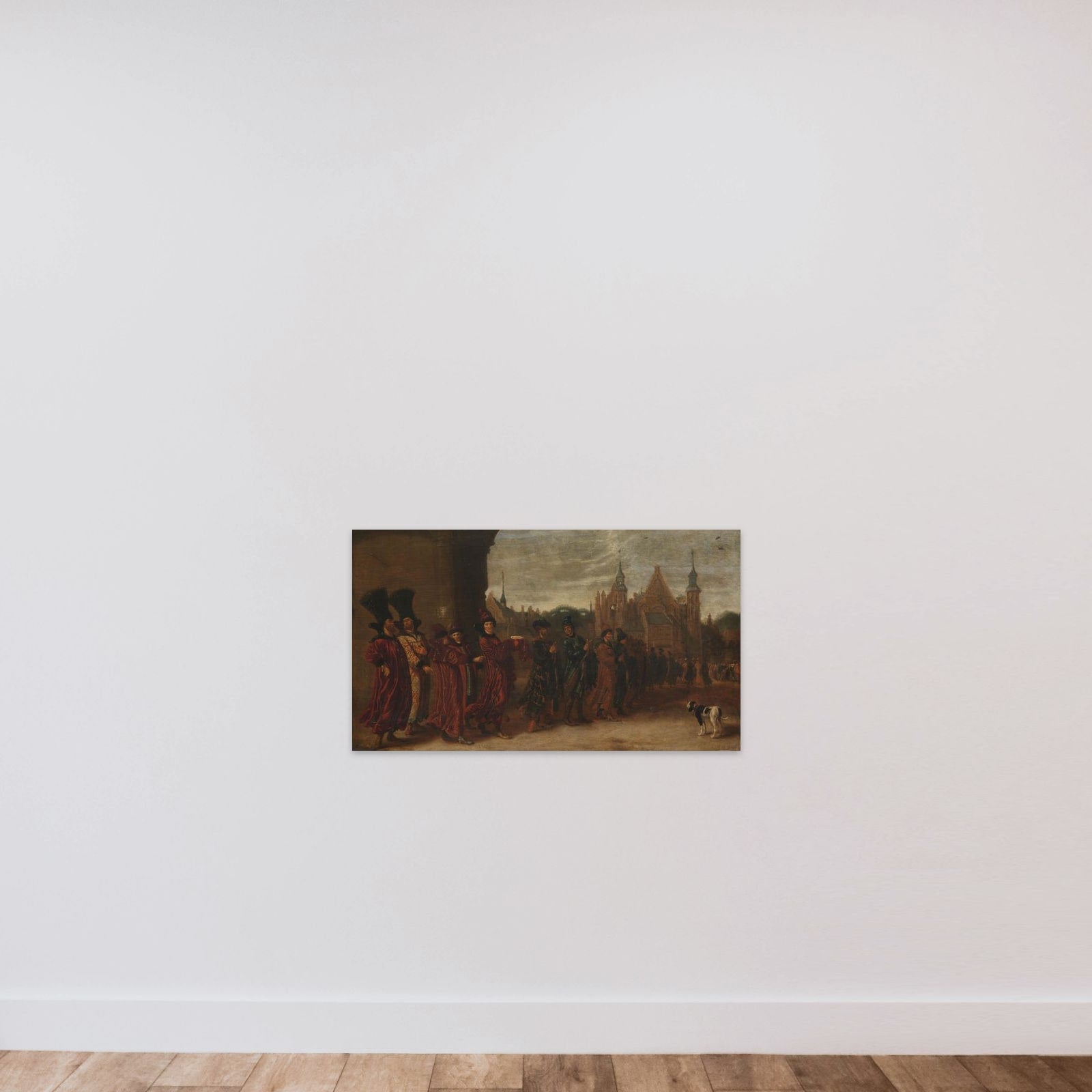 The Legation from the Tsar of Muscovy on its Way to a Meeting of the States-General in The Hague unframed — shown to scale