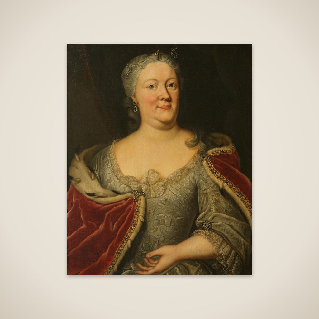 Portrait of Maria Louisa van Hessen-Kassel, called Maaike-Meu. Widow of the Stadtholder of Friesland John Willem Friso, Prince of Orange-Nassau unframed print