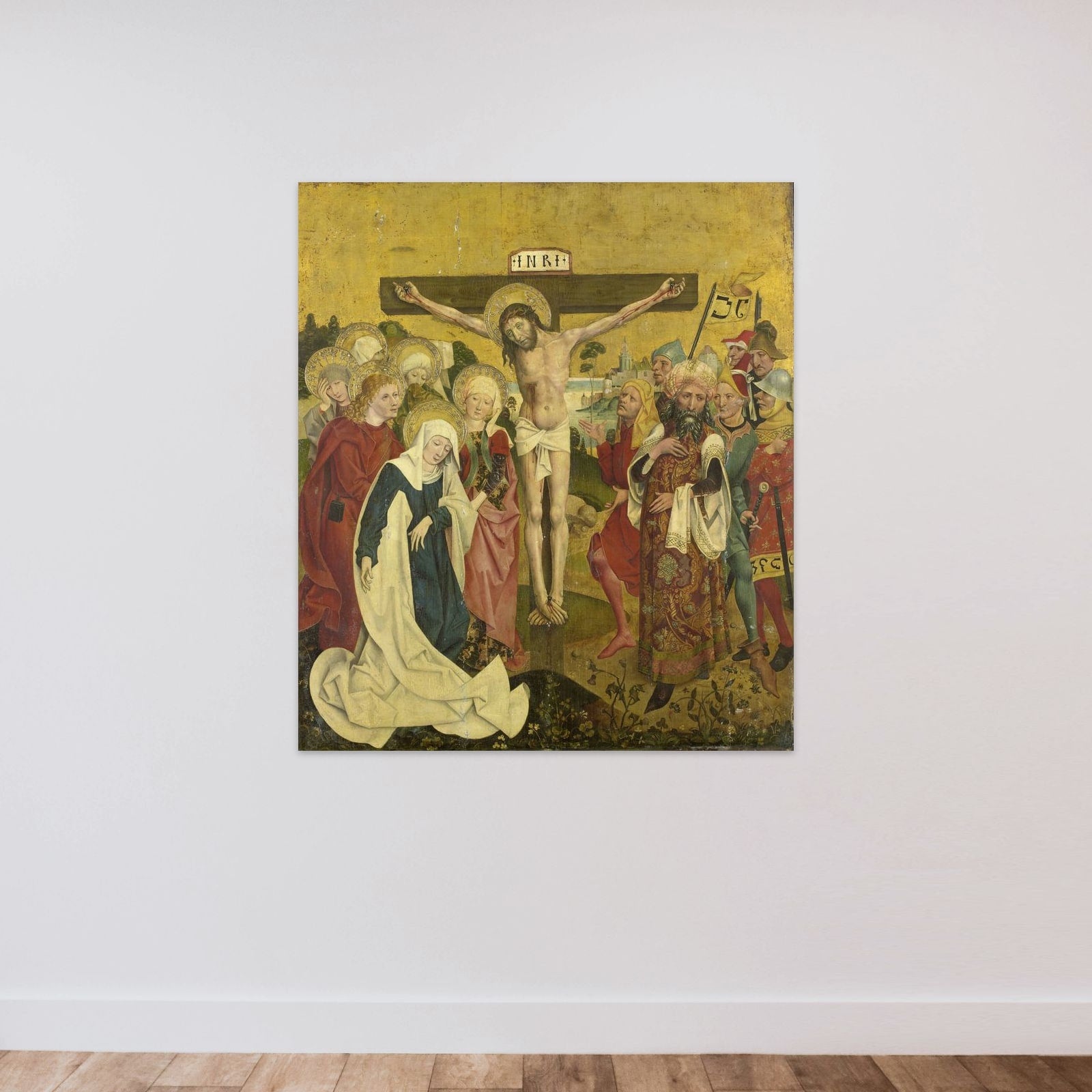 Crucifixion unframed — shown to scale