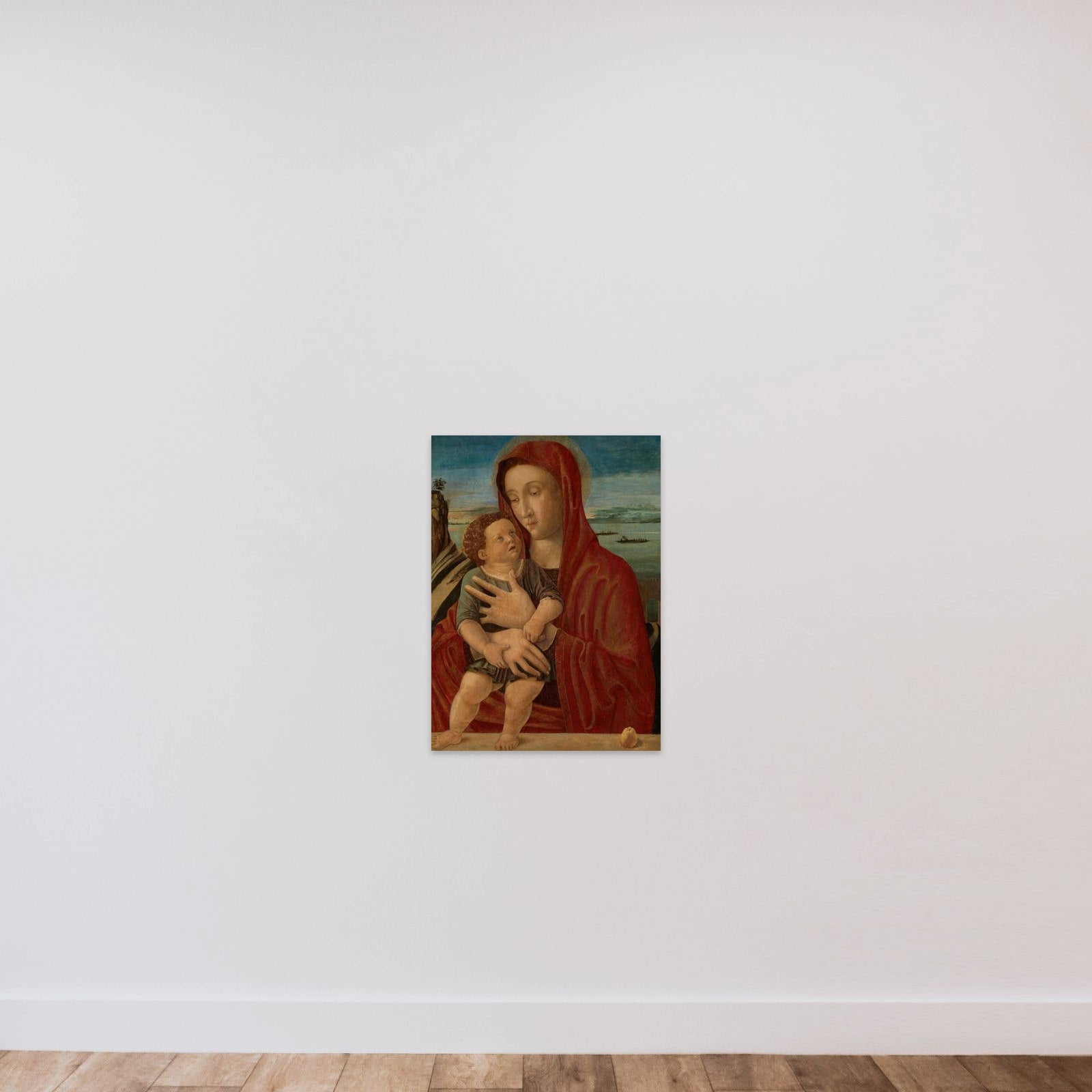 Madonna and Child unframed — shown to scale