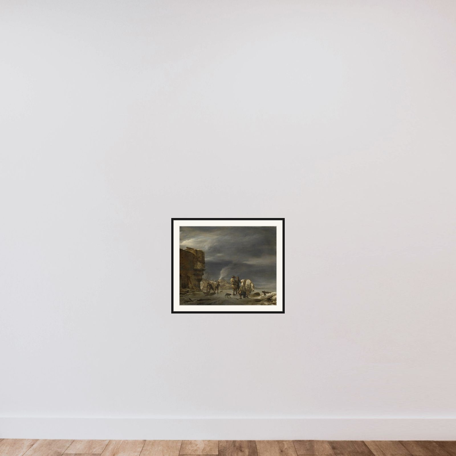 On the Ice near a Town framed — shown to scale